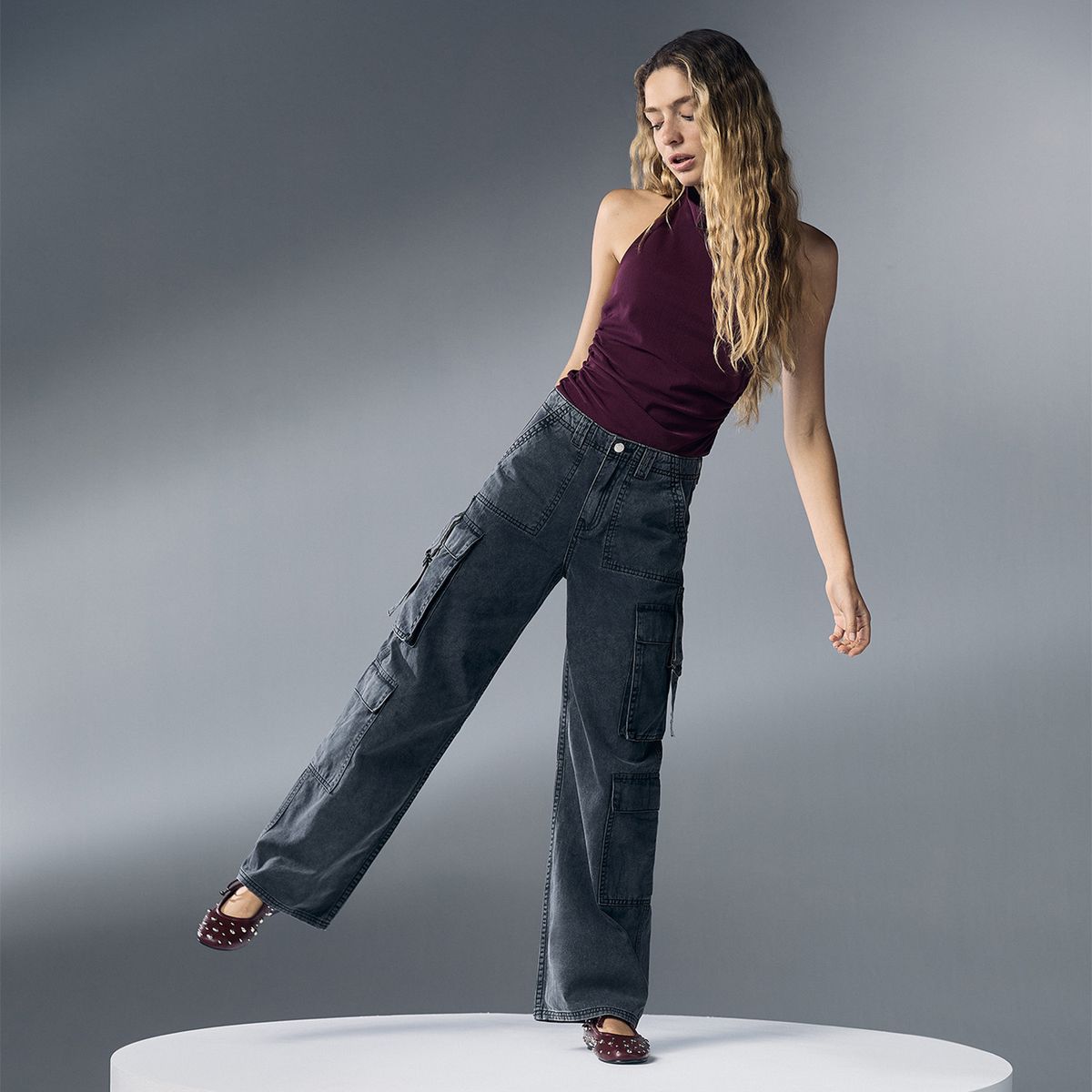 SYBILLA - Jeans Cargo Mujer Sybilla