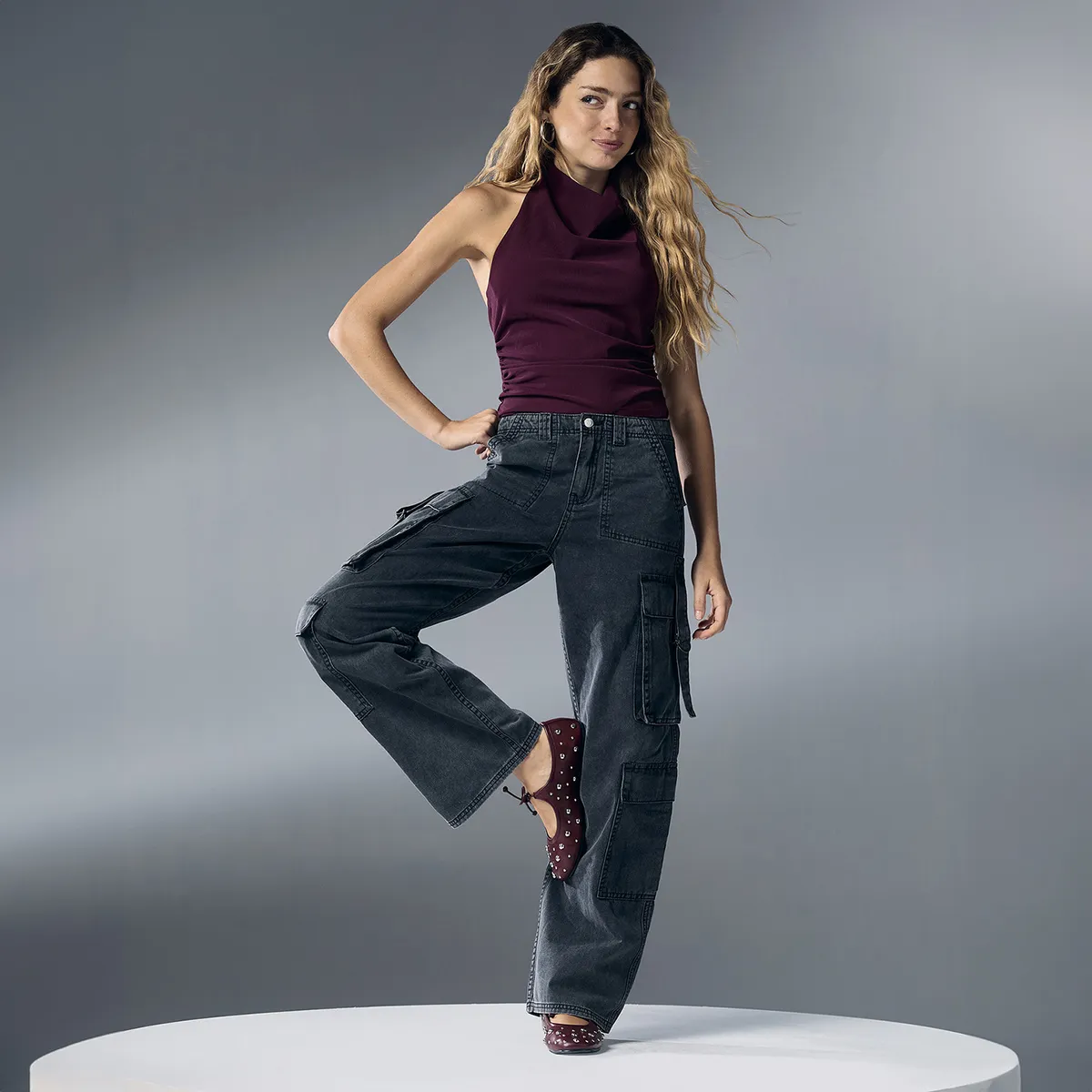 SYBILLA - Jeans Cargo Mujer Sybilla