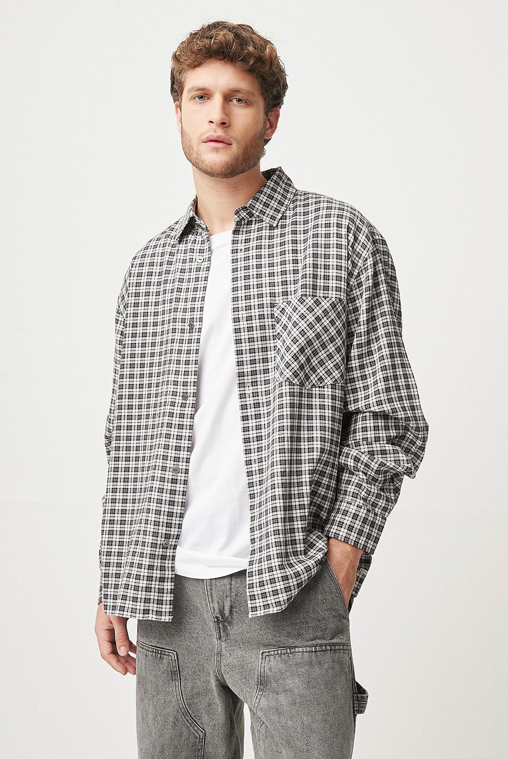 BASEMENT - Camisa Manga Corta Algodón Hombre Basement