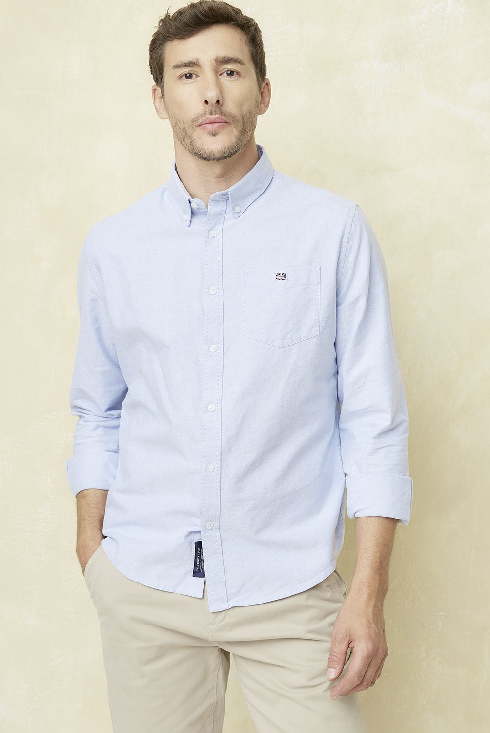UNIVERSITY CLUB - Camisa Casual Manga Larga University Club Algodón Hombre