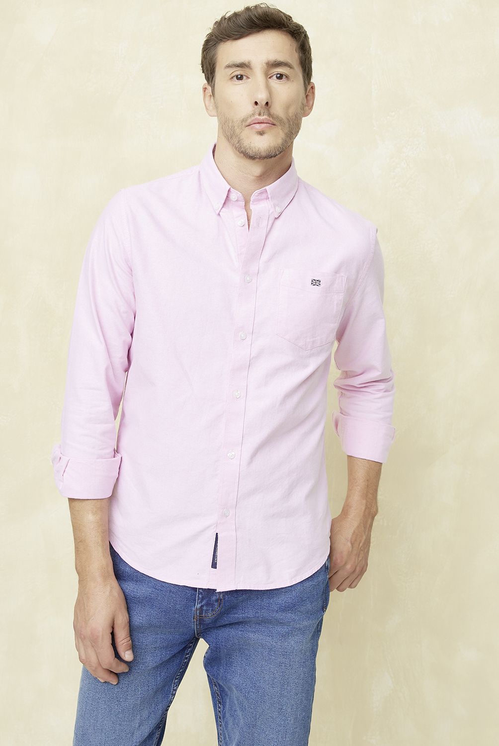 UNIVERSITY CLUB - Camisa Casual Manga Larga University Club Algodón Hombre