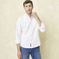 Camisa Casual Manga Larga Algodón Hombre