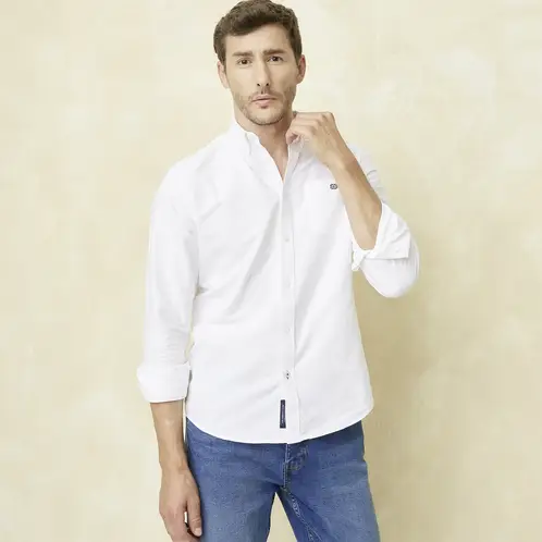 UNIVERSITY CLUB - Camisa Casual Manga Larga Algodón Hombre