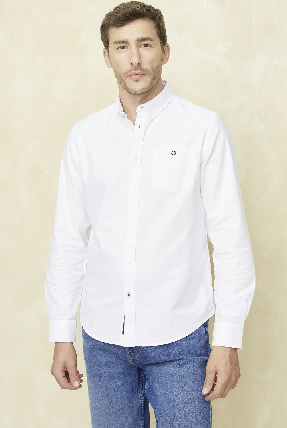 UNIVERSITY CLUB - Camisa Casual Manga Larga University Club Algodón Hombre