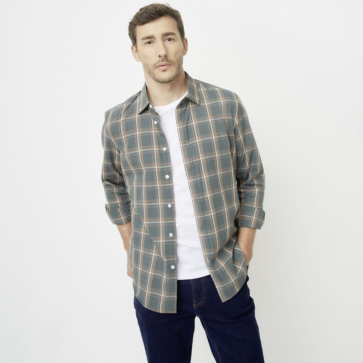 NEWPORT - Camisa Casual Manga Larga Hombre Newport