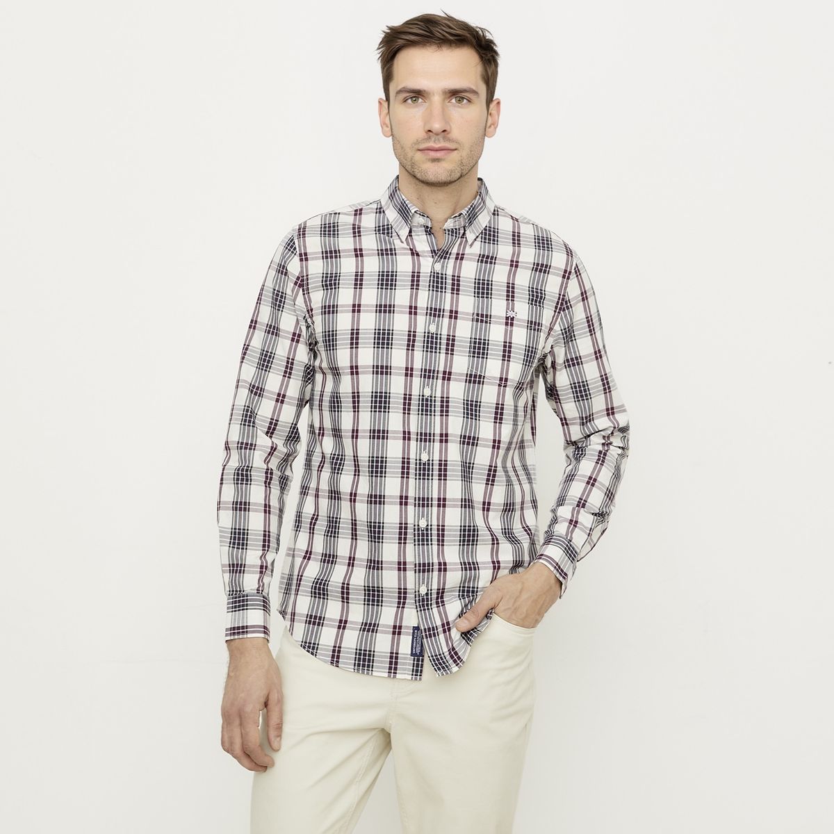 UNIVERSITY CLUB - Camisa Casual Manga Corta Algodón Hombre Univertity Club