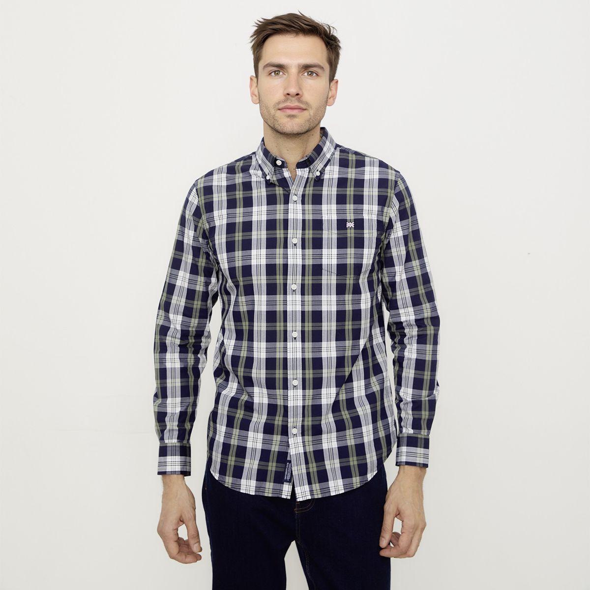 UNIVERSITY CLUB - Camisa Casual Manga Corta Algodón Hombre Univertity Club