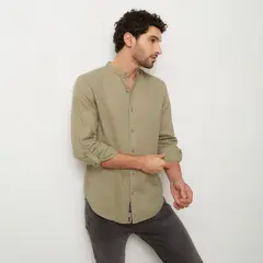 UNIVERSITY CLUB - Camisa Manga Larga Casual Lino Hombre