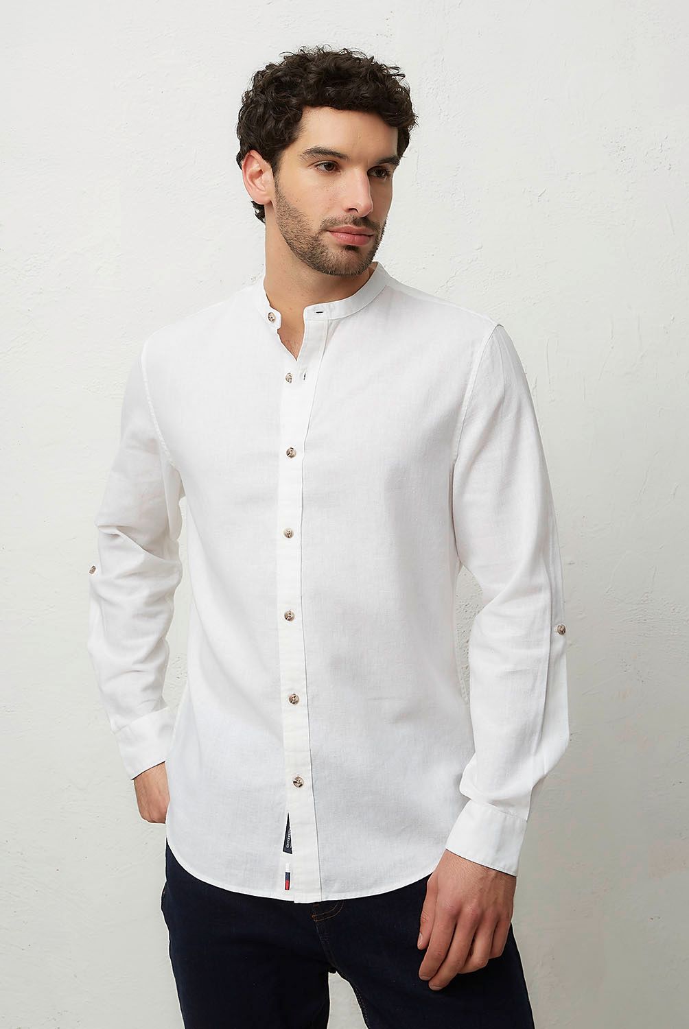 UNIVERSITY CLUB - Camisa Manga Larga Casual Lino Hombre University Club