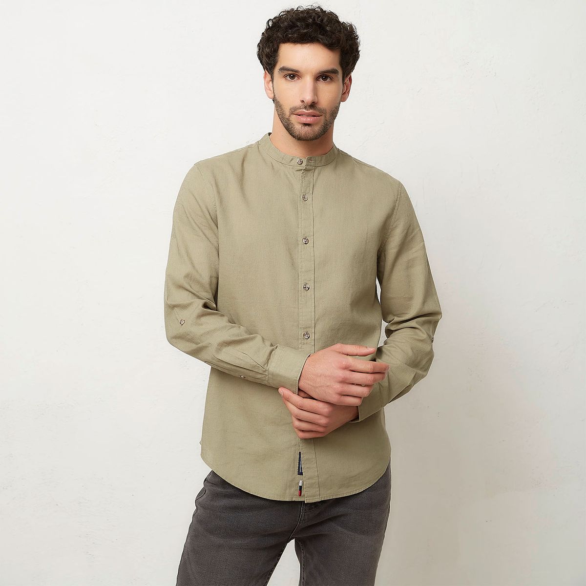 UNIVERSITY CLUB - Camisa Manga Larga Casual Lino Hombre University Club