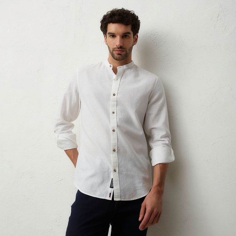 UNIVERSITY CLUB - Camisa Manga Larga Casual Lino Hombre University Club