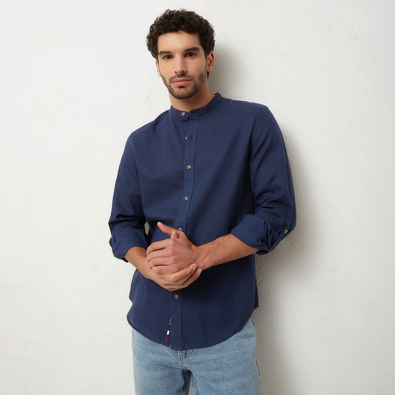 UNIVERSITY CLUB - Camisa Manga Larga Casual Lino Hombre University Club