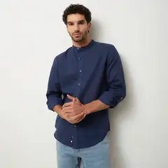 UNIVERSITY CLUB - Camisa Manga Larga Casual Lino Hombre