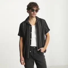 BASEMENT - Camisa Casual Manga Corta Hombre