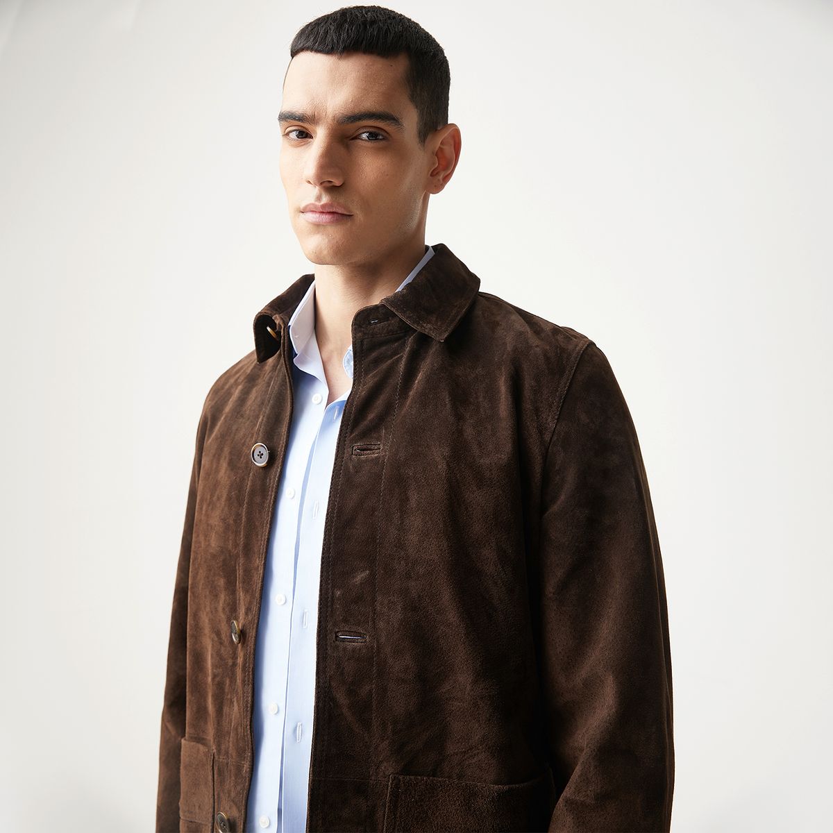 BASEMENT - Chaqueta Cuero Suede Hombre Basement