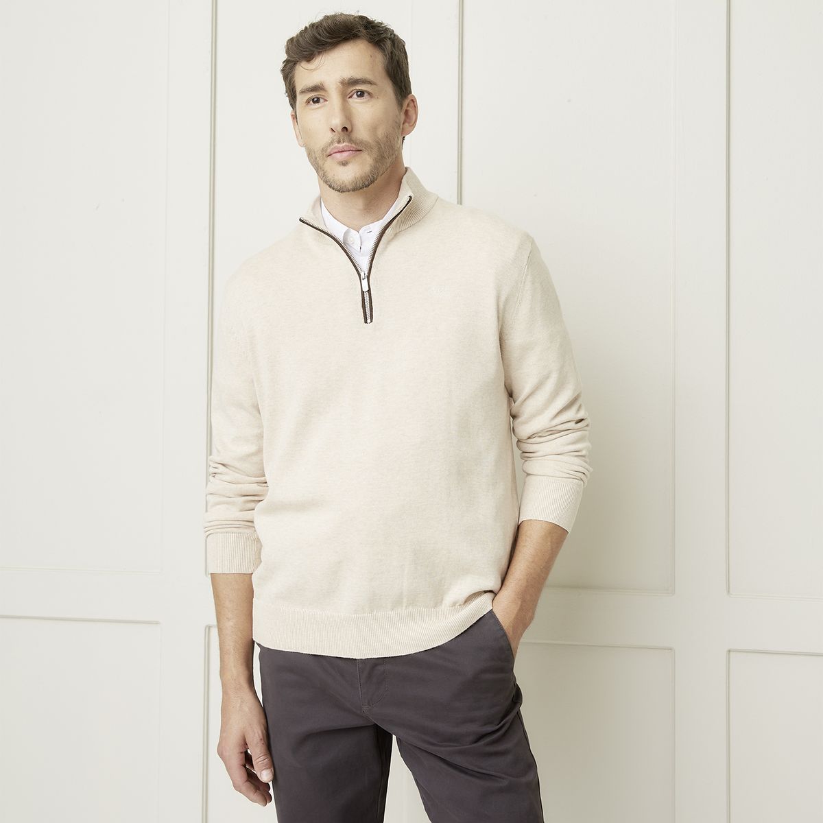 CHRISTIAN LACROIX - Sweater Medio Cierre Algodón Hombre Christian Lacroix