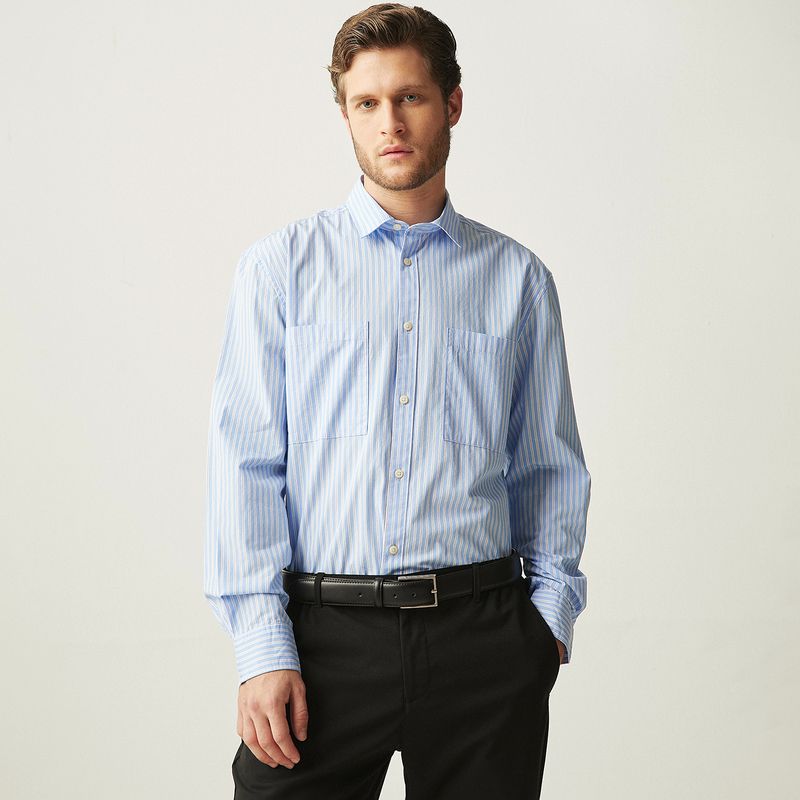BASEMENT - Camisa Manga Larga Hombre Basement