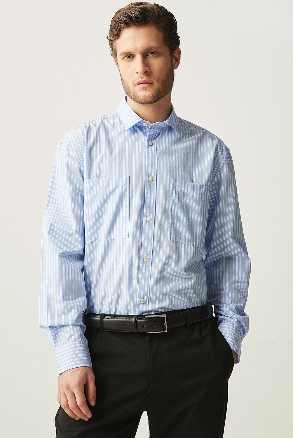 BASEMENT - Camisa Manga Larga Hombre Basement