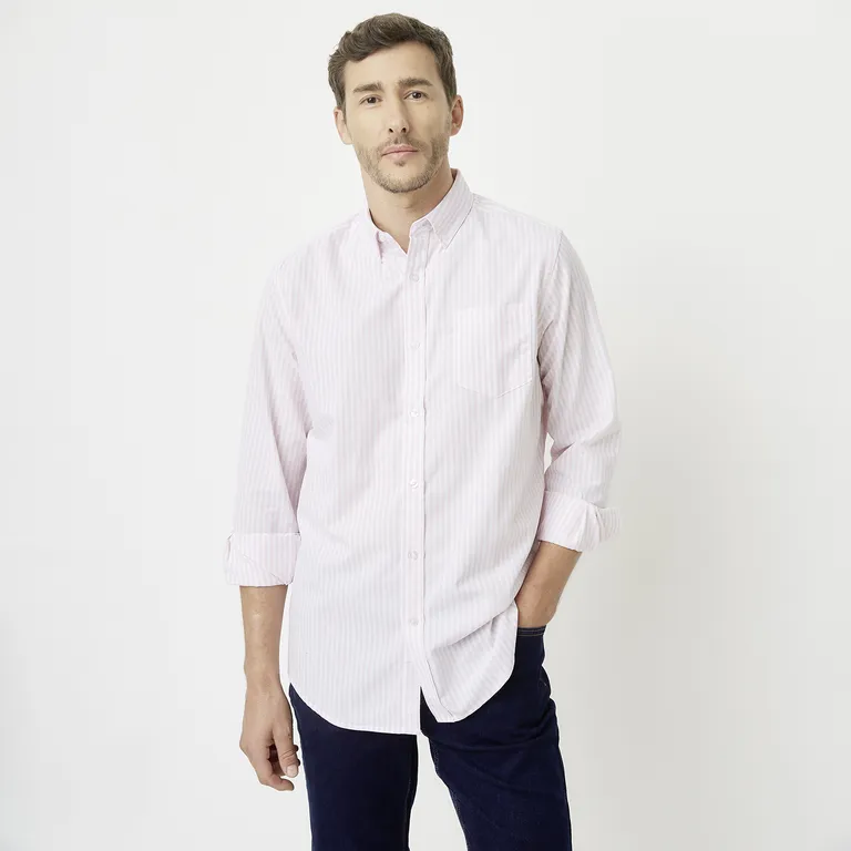 Camisa Manga Larga Algodón Hombre