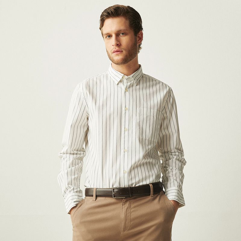 BASEMENT - Camisa Manga Larga Hombre Basement