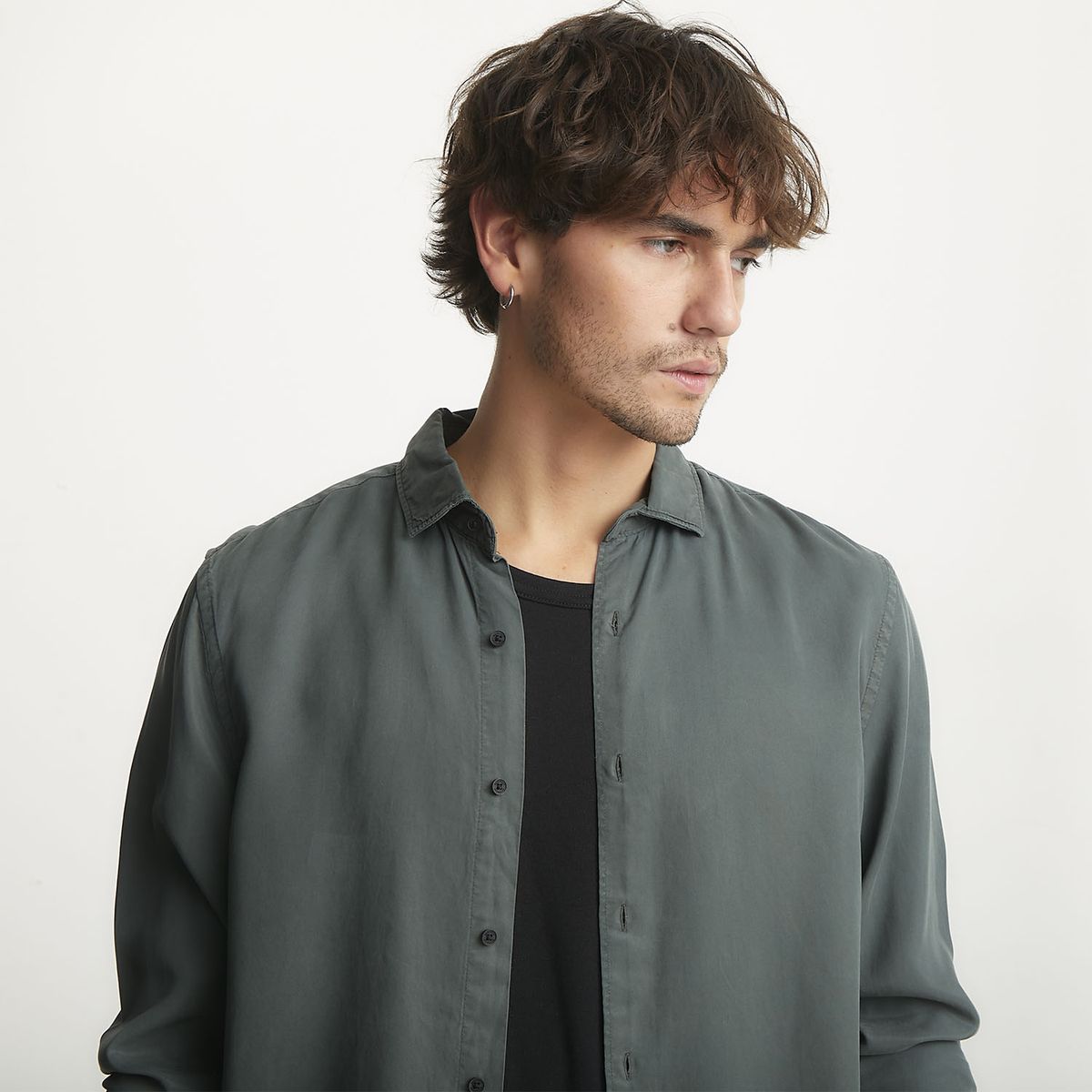 BASEMENT - Camisa Manga Larga Hombre Basement