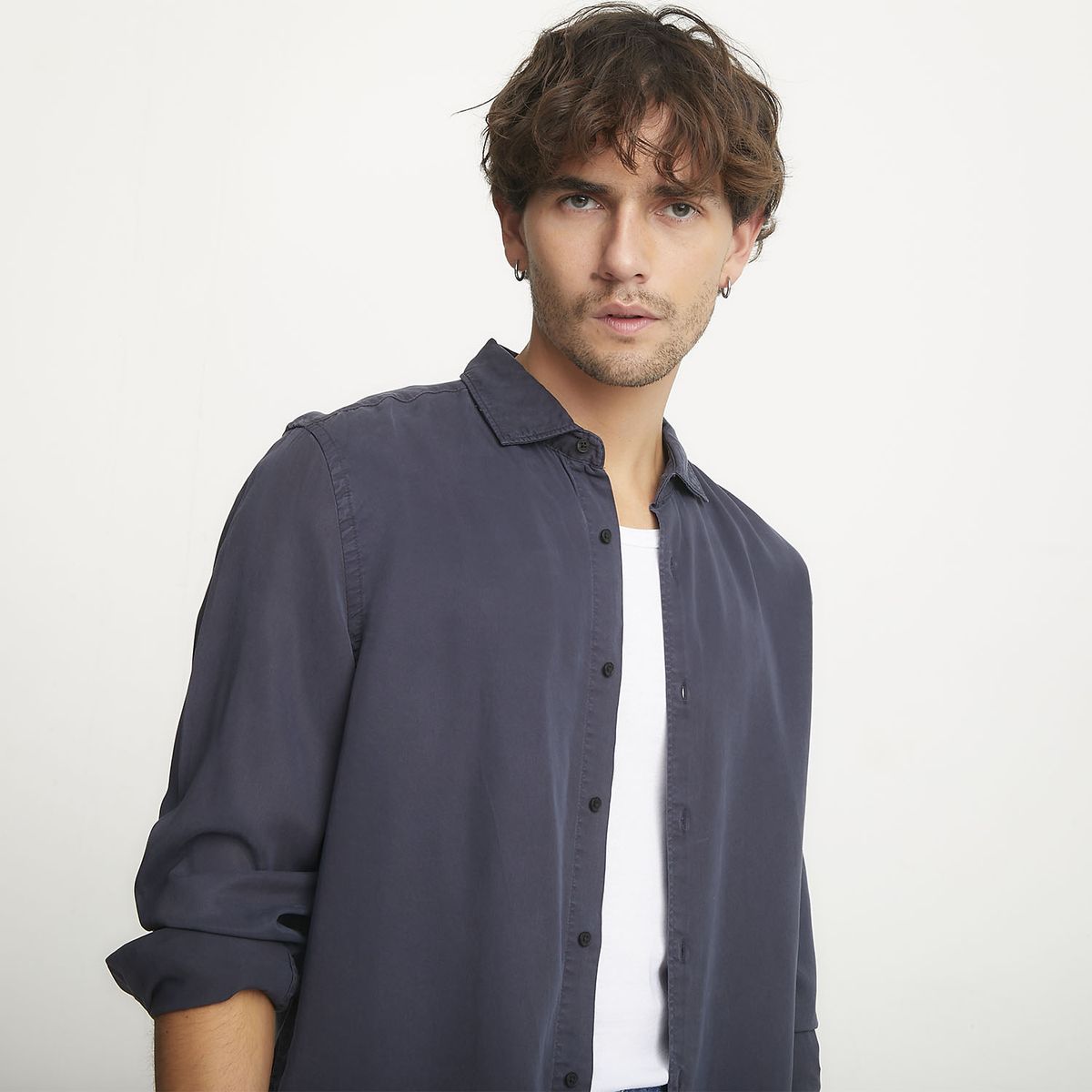 BASEMENT - Camisa Manga Larga Hombre Basement