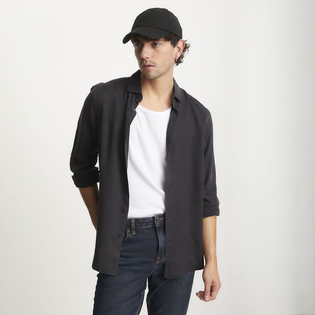 BASEMENT - Camisa Manga Larga Hombre Basement