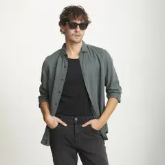 BASEMENT - Camisa Manga Larga Hombre