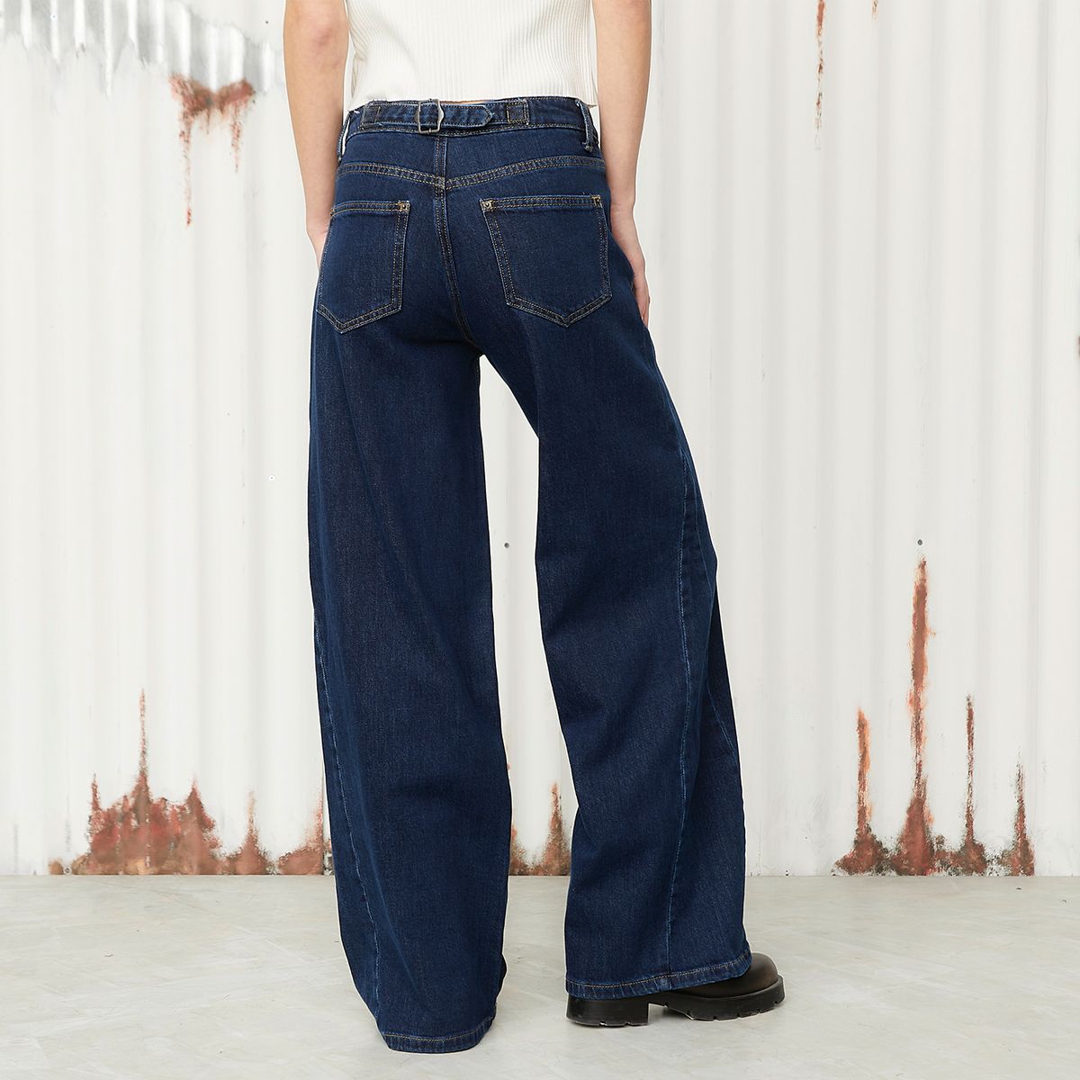AMERICANINO - Jeans Wide Leg Tiro Alto Mujer Americanino