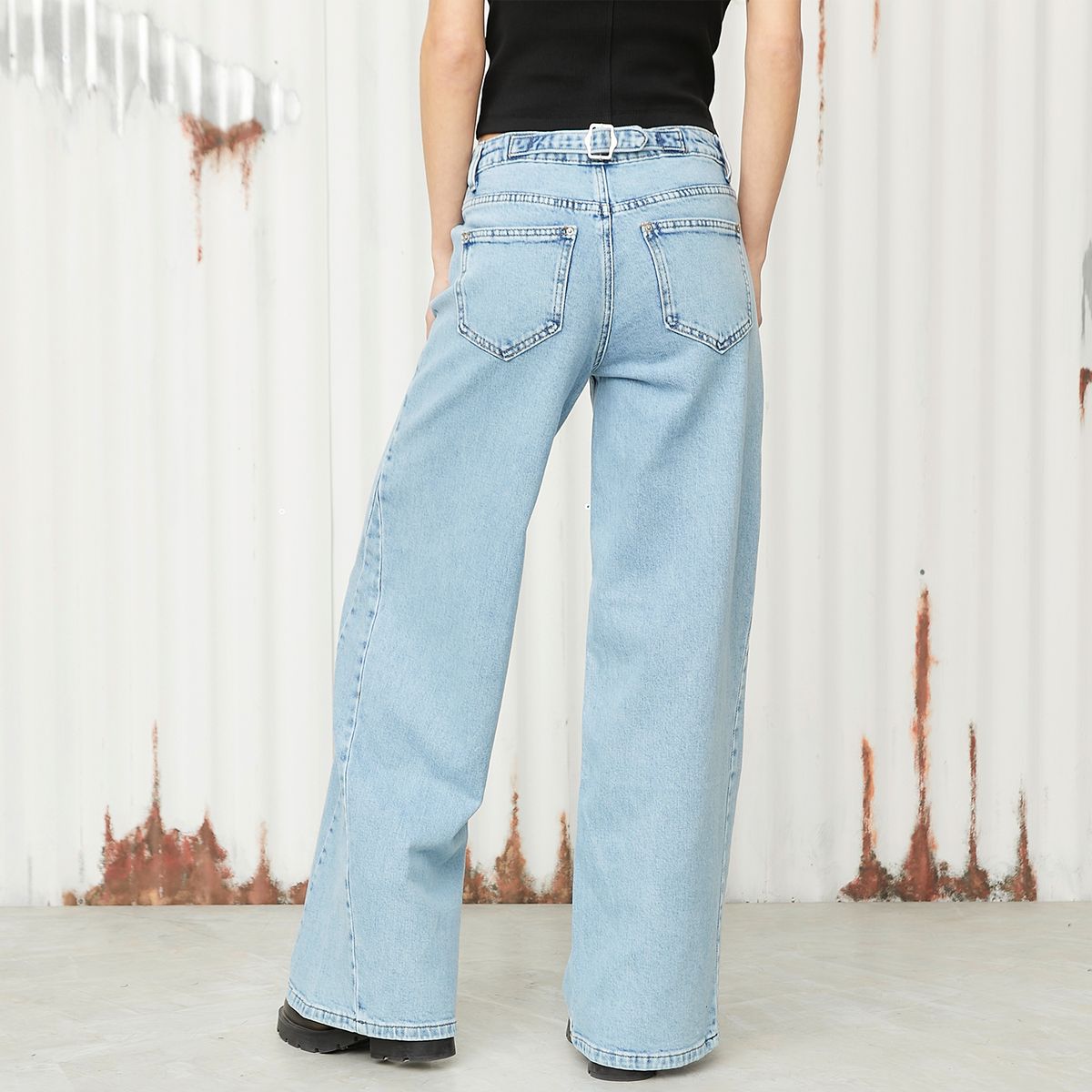 AMERICANINO - Jeans Wide Leg Tiro Alto Mujer Americanino
