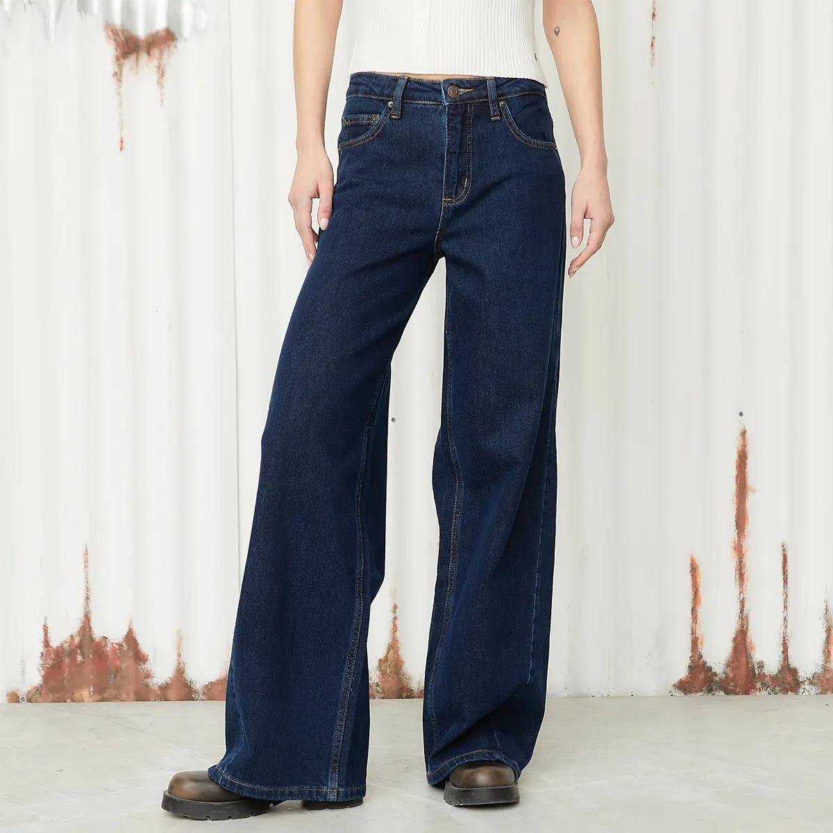 AMERICANINO - Jeans Wide Leg Tiro Alto Mujer Americanino