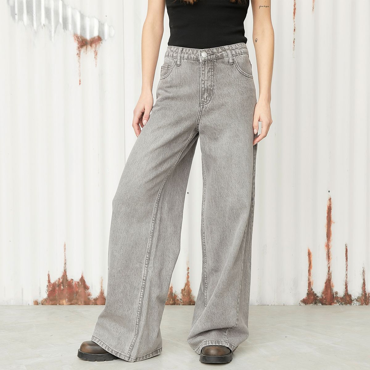AMERICANINO - Jeans Wide Leg Tiro Alto Mujer Americanino