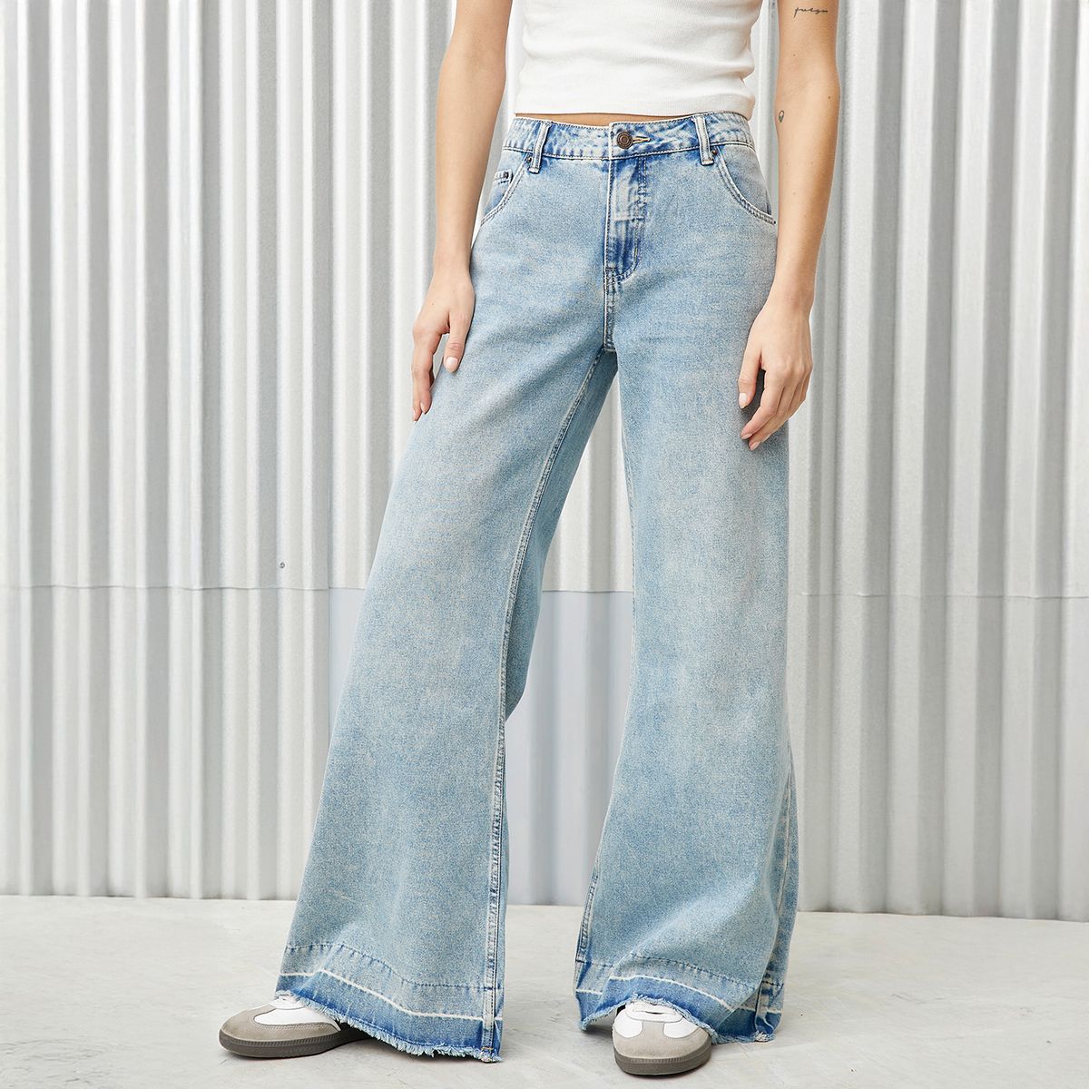 AMERICANINO - Jeans Wide Tiro Alto Mujer Americanino