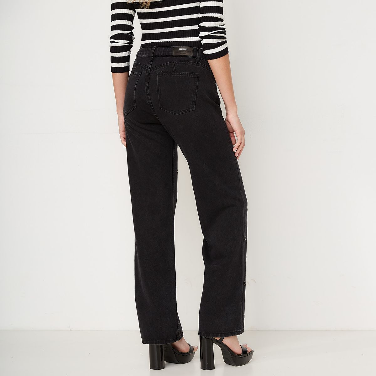 MOSSIMO - Jeans Straight Tiro Alto Mujer Mossimo