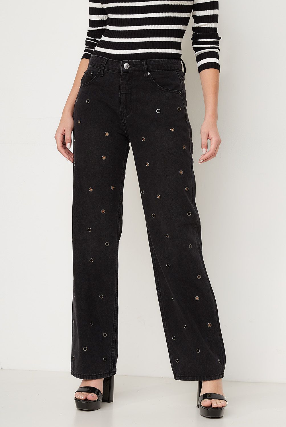 MOSSIMO - Jeans Straight Tiro Alto Mujer Mossimo