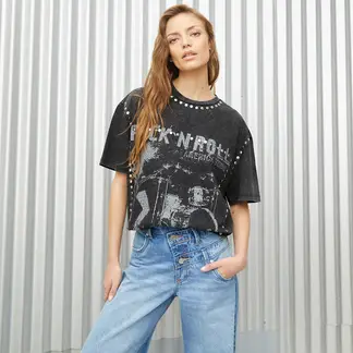AMERICANINO - Polera Manga Corta Algodón Mujer