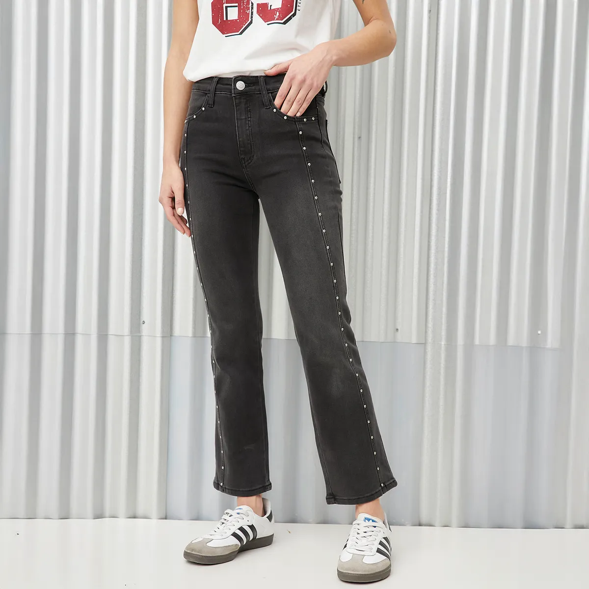 AMERICANINO - Jeans Flare Tiro Medio Mujer Americanino