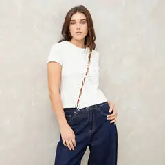 SYBILLA - Polera Manga Corta Algodón Orgánico Mujer