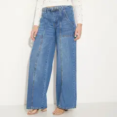 MOSSIMO - Jeans Wide Leg Tiro Medio Mujer