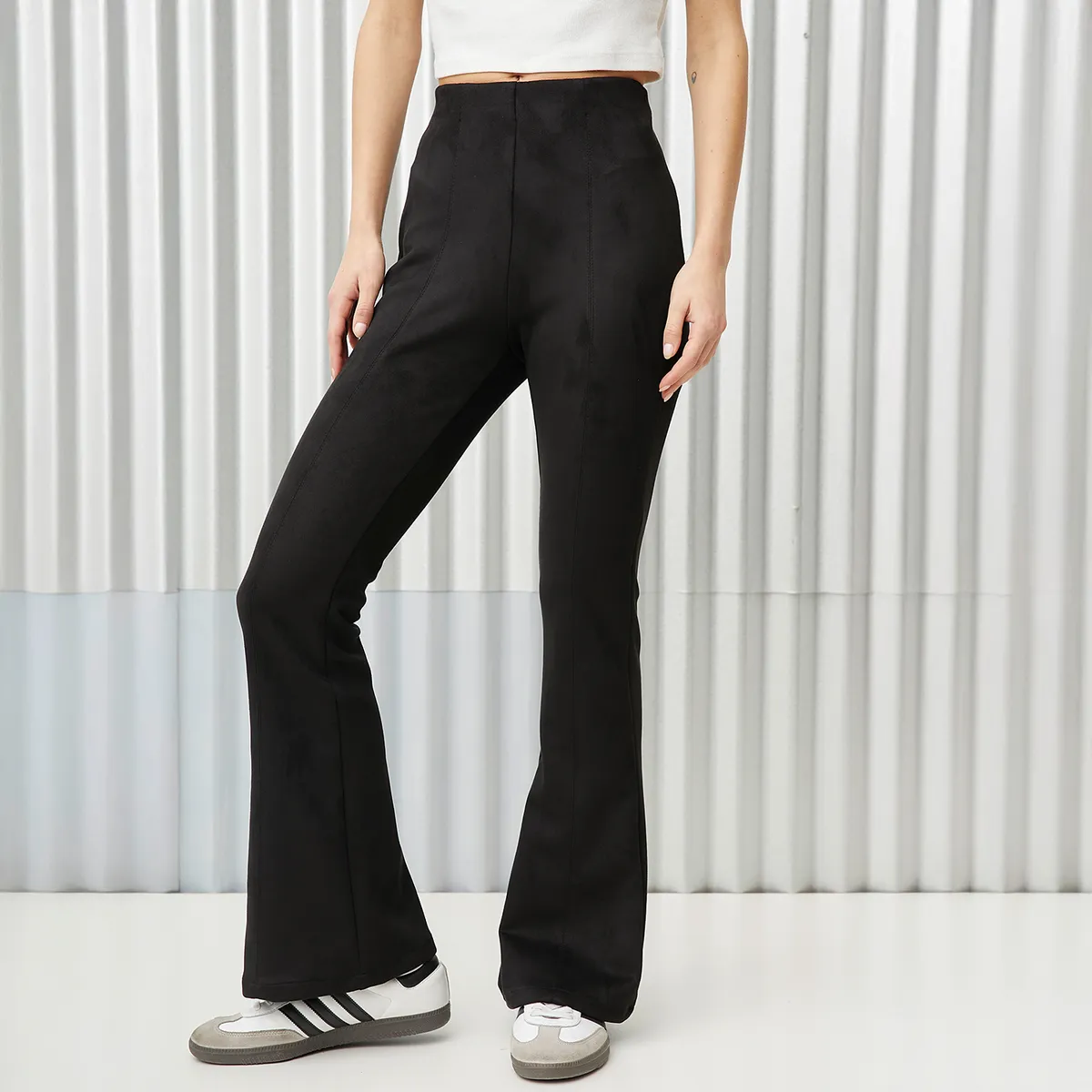 AMERICANINO - Pantalón Flare Tiro Medio Mujer Americanino
