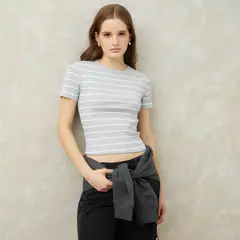 SYBILLA - Polera Manga Corta Algodón Mujer Casual