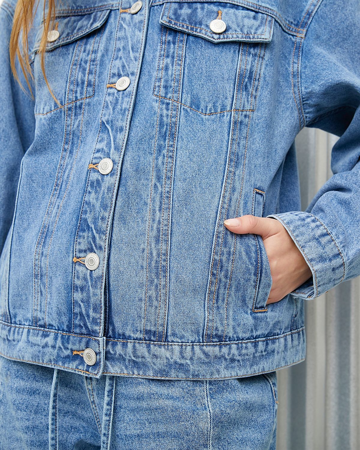 Jeans Abrigo Americanino Mujer Chaqueta Denim Semi Crop