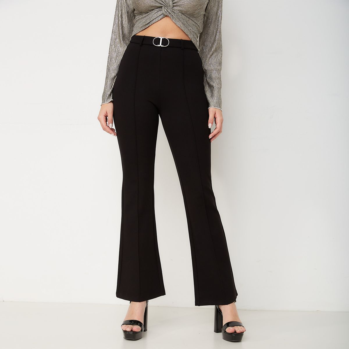MOSSIMO - Pantalón Flare Tiro Medio Mujer Mossimo