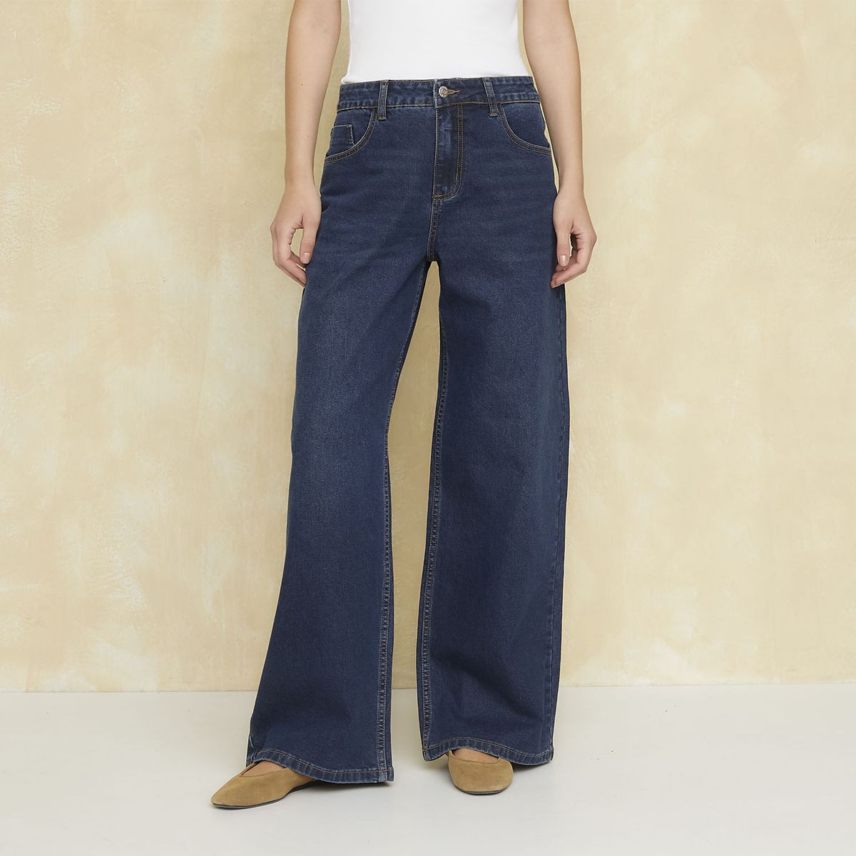 UNIVERSITY CLUB - Jeans Wide Leg Tiro Medio Mujer University Club