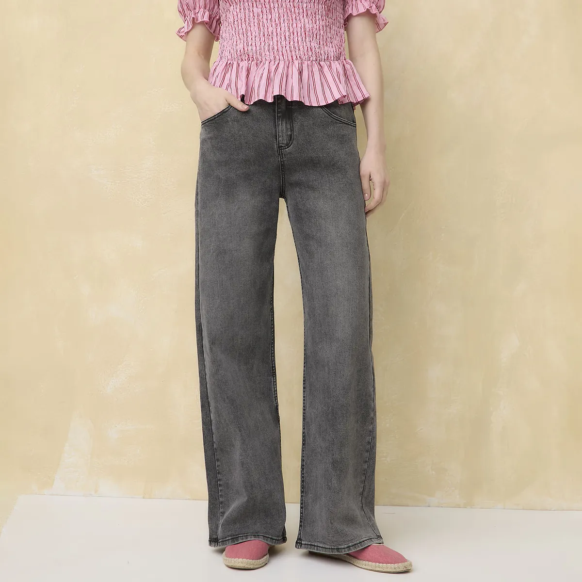 UNIVERSITY CLUB - Jeans Wide Leg Tiro Medio Mujer University Club
