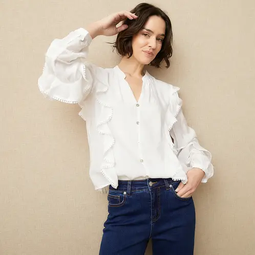 UNIVERSITY CLUB - Blusa Manga Larga Lyocell Mujer