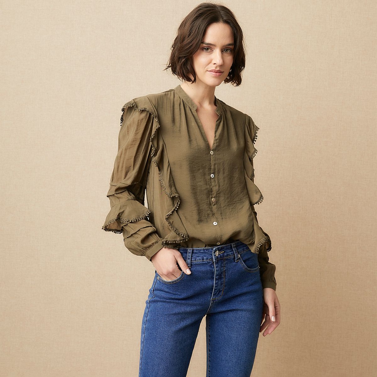 UNIVERSITY CLUB - Blusa Manga Larga Lyocell Mujer University Club