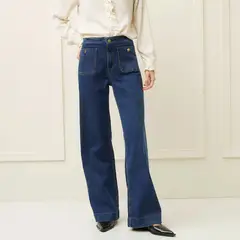 BASEMENT - Jeans Wide Leg Tiro Medio Mujer