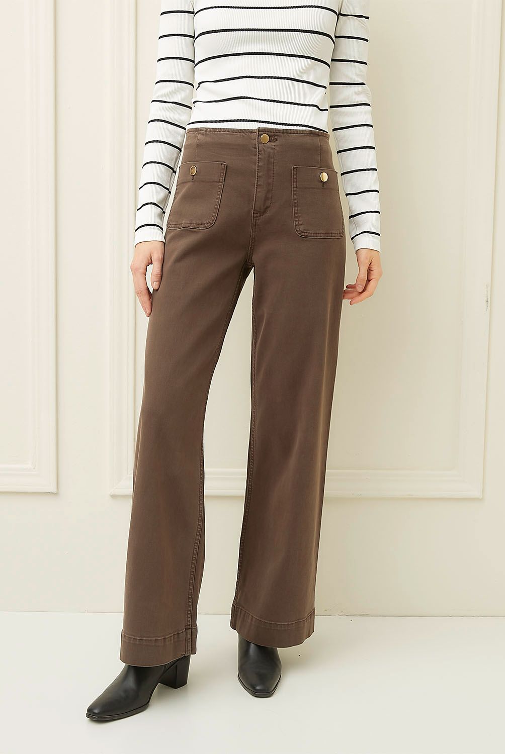 BASEMENT - Jeans Wide Leg Tiro Medio Mujer Basement