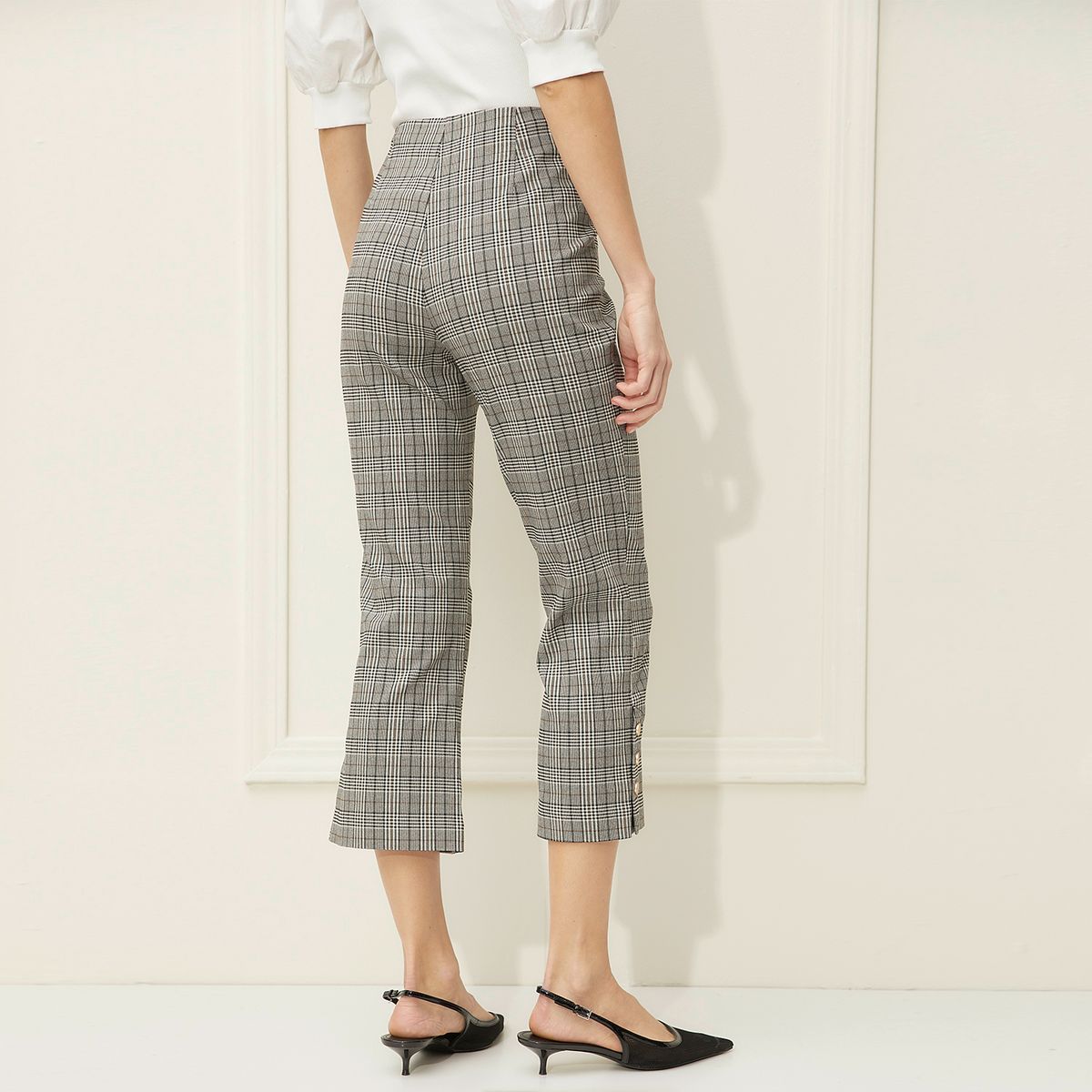 BASEMENT - Pantalón Boot Cut Tiro Medio Viscosa Mujer Basement